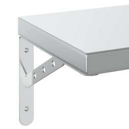 Berkfield Home Wall Shelves 2 pcs 50x23.5 cm Silver Stainless Steel - thumbnail 8