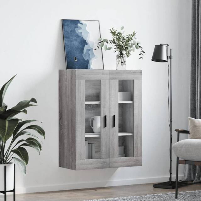 Berkfield Home Wall Mounted Cabinet Grey Sonoma 69.5x34x90 cm - image 1