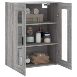 Berkfield Home Wall Mounted Cabinet Grey Sonoma 69.5x34x90 cm - thumbnail 5