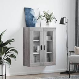 Berkfield Home Wall Mounted Cabinet Grey Sonoma 69.5x34x90 cm - thumbnail 1