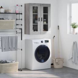 Berkfield Home Wall Mounted Cabinet Grey Sonoma 69.5x34x90 cm - thumbnail 2
