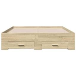 Berkfield Home Bed Frame with Drawers without Mattress Sonoma Oak 140x190 cm in Brown - thumbnail 4