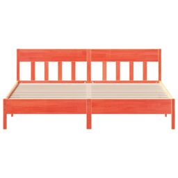 Berkfield Home Bed Frame without Mattress Wax Brown 180x200 cm Super King Solid Wood Pine - thumbnail 4
