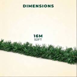 Shatchi 16M Alaskan Green Christmas Garland - Thick, Bushy Festive Décor, 3pk - thumbnail 3