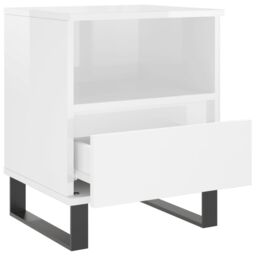 Berkfield Home Bedside Cabinet High Gloss White 40x35x50 cm Engineered Wood - Size: 40 x 35 x 50 cm - thumbnail 6