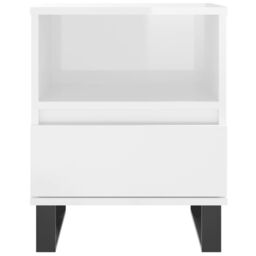 Berkfield Home Bedside Cabinet High Gloss White 40x35x50 cm Engineered Wood - Size: 40 x 35 x 50 cm - thumbnail 5