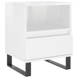 Berkfield Home Bedside Cabinet High Gloss White 40x35x50 cm Engineered Wood - Size: 40 x 35 x 50 cm - thumbnail 2