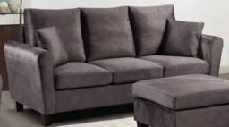 Comfy Living Ltd Brushed Velvet 3 Seater Sofa in Grey