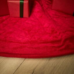 "Dibor Red Velvet Quilted Christmas Tree Decoration Christmas Tree Skirt 36""" - thumbnail 3