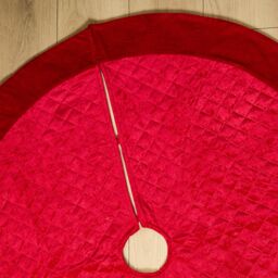 "Dibor Red Velvet Quilted Christmas Tree Decoration Christmas Tree Skirt 36""" - thumbnail 4