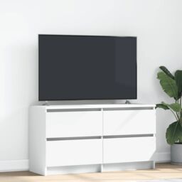 Berkfield Home TV Cabinet White 100x35x54 cm Engineered Wood - Size: 100 x 35 x 54 cm - thumbnail 1