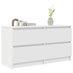 Berkfield Home TV Cabinet White 100x35x54 cm Engineered Wood - Size: 100 x 35 x 54 cm - thumbnail 4