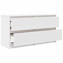 Berkfield Home TV Cabinet White 100x35x54 cm Engineered Wood - Size: 100 x 35 x 54 cm - thumbnail 5