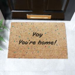 Artsy Mats Yay You're Home Doormat (60 x 40cm) in Brown - Size: 40 cm x 60 cm - thumbnail 1