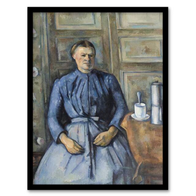 Artery8 Paul Cezanne Framed Wall Art Print Woman with a Coffeepot Portrait - Size: A4 - image 1