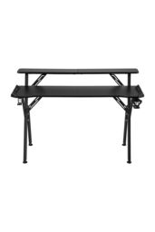 Living and Home 140*60*80cm Office Gaming Desk with LED Lights & Monitor Stand in Black - thumbnail 6