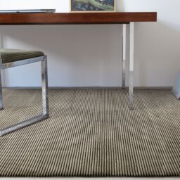 The Rug Shop UK Green Modern Plain Striped Easy To Clean Area Rug - Size: 200 cm x 290 cm - thumbnail 1