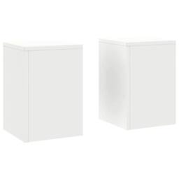 Berkfield Home Outdoor Plant Stands Pillar 2 pcs White 24x24x35 cm Steel - Size: 24 x 24 x 35 cm - thumbnail 3