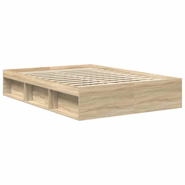 Berkfield Home Modern Bed Frame Sonoma Oak 150x200 cm King Size in Light Oak - image 1