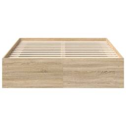 Berkfield Home Modern Bed Frame Sonoma Oak 150x200 cm King Size in Light Oak - thumbnail 5