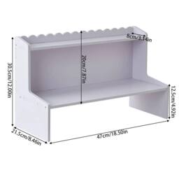 NESTLUNE Desktop Storage Shelf Desk Organiser Office Display Rack in White - Size: 100 cm x 15 cm - thumbnail 2
