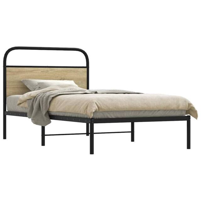 Berkfield Home Bed Frame Without Mattress 90x200 cm Sonoma Oak Engineered Wood in Brown - image 1