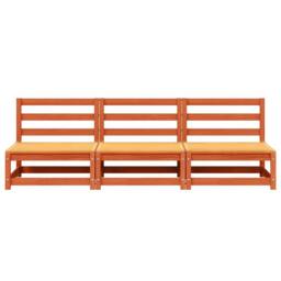 Berkfield Home Garden Sofas Armless 3 pcs Wax Brown 70x70x67 cm Solid Wood Pine - Size: 70 x 70 x 67 cm - thumbnail 5