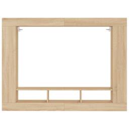 Berkfield Home TV Cabinet Sonoma Oak 152x22x113 cm Engineered Wood in Light Brown - Size: 152 x 22 x 113 cm - thumbnail 4