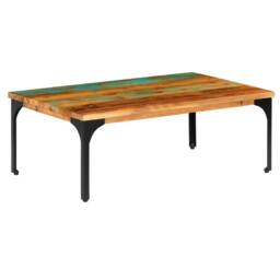 Berkfield Home Coffee Table 100x60x35 cm Solid Reclaimed Wood in Brown - Size: 100 x 60 x 35 cm - thumbnail 2