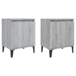 Berkfield Home Bed Cabinets with Metal Legs 2 pcs Grey Sonoma 40x30x50 cm - Size: 40 x 30 x 50 cm - thumbnail 2