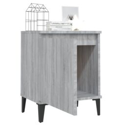 Berkfield Home Bed Cabinets with Metal Legs 2 pcs Grey Sonoma 40x30x50 cm - Size: 40 x 30 x 50 cm - thumbnail 4
