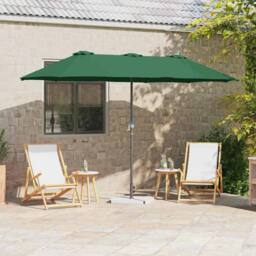 Berkfield Home Modern Garden Parasol Green 380 x 196 x 235 cm Powder-coated steel - thumbnail 2