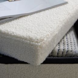 Home Source Folding Ottoman Cream Boucle Teddy Bear Fabric Chest Solid Storage Box - thumbnail 3