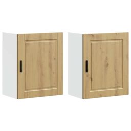 Berkfield Home Kitchen Wall Cabinets 2 pcs¬†Porto Artisan Oak Engineered Wood in Brown - thumbnail 2