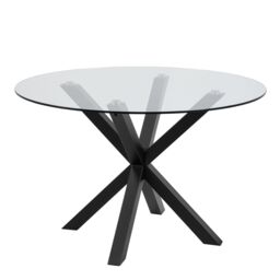 Furniture To Go Heaven Round Dining Table with Ceramic/Glass/Marble Top 119cm in Light Oak - thumbnail 1