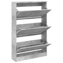 Berkfield Home Shoe Cabinet Concrete Grey 80x21x125.5 cm Engineered Wood - thumbnail 1