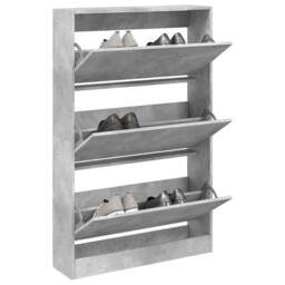 Berkfield Home Shoe Cabinet Concrete Grey 80x21x125.5 cm Engineered Wood - thumbnail 2