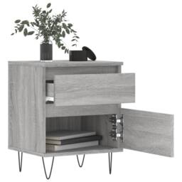 Berkfield Home Modern Bedside Cabinets 2 pcs Grey Sonoma 40x35x50 cm Engineered Wood - Size: 40 x 35 x 50 cm - thumbnail 4