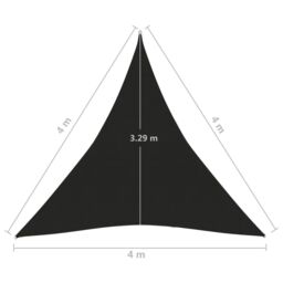 Berkfield Home Sunshade Sail 160 g/m ² Black 4x4x4 m HDPE - thumbnail 6