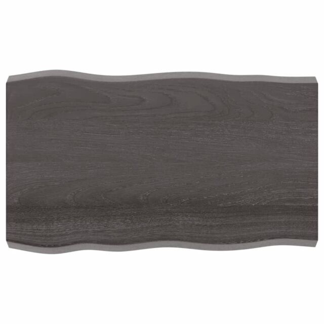 Berkfield Home Table Top Dark Grey 100x60x(2-6) cm Treated Solid Wood Live Edge in Brown - image 1