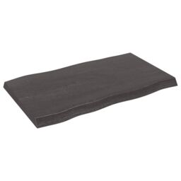 Berkfield Home Table Top Dark Grey 100x60x(2-6) cm Treated Solid Wood Live Edge in Brown - thumbnail 2