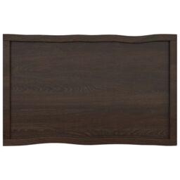 Berkfield Home Table Top Dark Grey 100x60x(2-6) cm Treated Solid Wood Live Edge in Brown - thumbnail 3