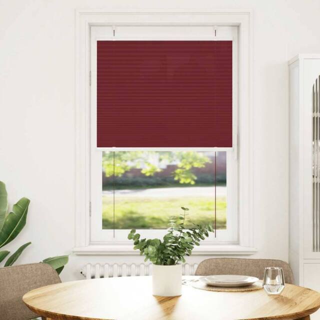 Berkfield Home Pleated Blind Bordeaux Red 75x150 cm Fabric Width 74.4 cm Polyester - image 1