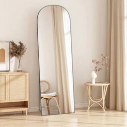 Gartistgo 162x52cm Full Length Mirror Floor Standing or Wall Mounted in Black - Size: 162x52 cm - thumbnail 2