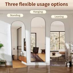 Gartistgo 162x52cm Full Length Mirror Floor Standing or Wall Mounted in Black - Size: 162x52 cm - thumbnail 3