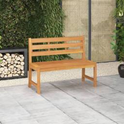 Berkfield Home Garden Bench 114 cm Solid Teak Wood in Brown - thumbnail 1