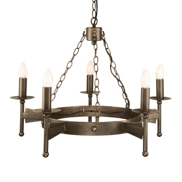 Netlighting Cromwell 5 Light Chandelier Old Bronze Finish E14 in Brown