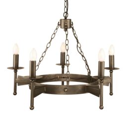 Netlighting Cromwell 5 Light Chandelier Old Bronze Finish E14 in Brown