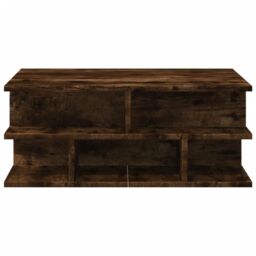 Berkfield Home Coffee Table Smoked Oak 70x70x29 cm Engineered Wood in Brown - Size: 70 x 70 x 29 cm - thumbnail 5
