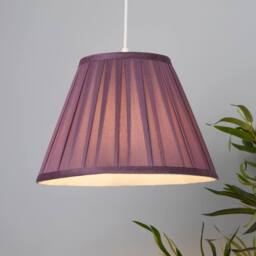 Lighting Collection TAPER PLEAT SILK SHADE 30CM PLUM in Purple - thumbnail 1